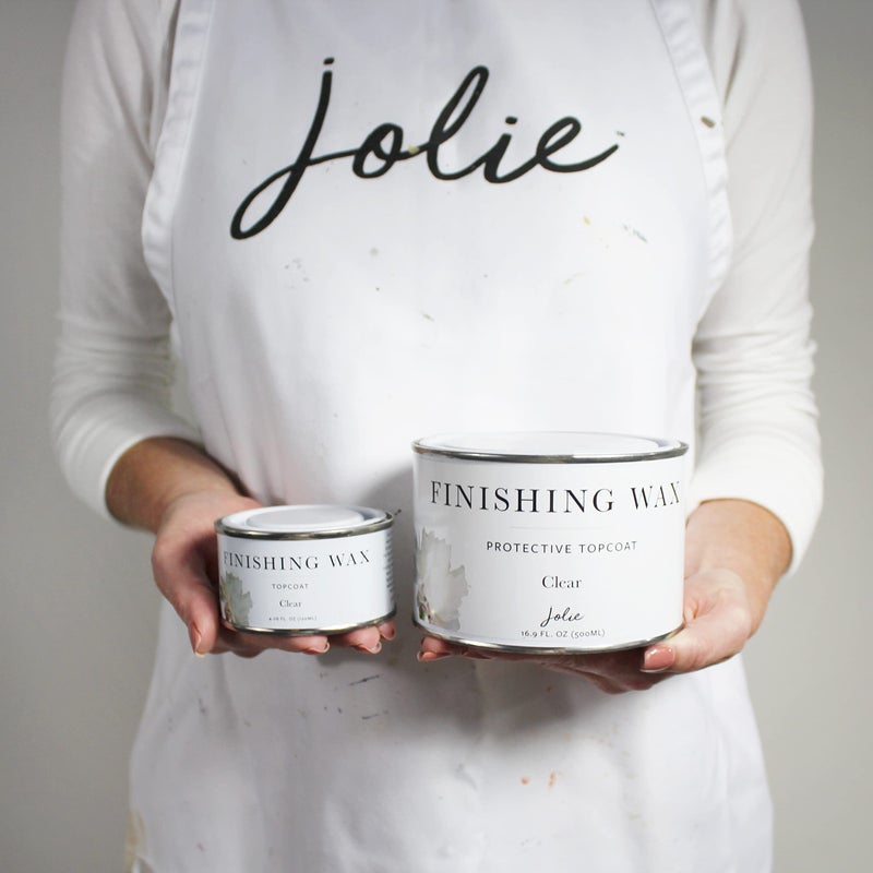 Jolie Finishing Wax - Protective topcoat Paint - Use on interior furniture, cabinets, walls, home decor and accessories - Odor-Free, Non-Hazardous - Clear - 120 ml - Image 3